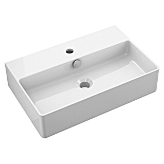 Camargue Paris Waschtisch 2.0 (B x L: 56 x 36 cm, Ohne Spezialglasur, Hahnloch: Mitte, Mit Überlauf, Weiß)