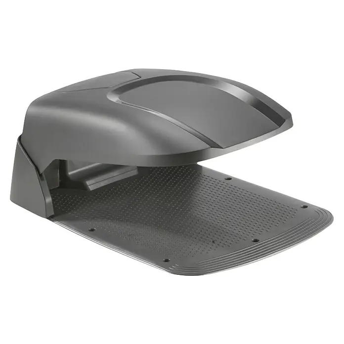 Stiga Mähroboter-Garage - L x B x H: 53,4 cm x 33,5 cm x 51,6 mm, Stiga Mähroboter G 300, G 600, G 1200, A 300, A 500, A 750, A 1000, A 1500 - Nahaufnahme einer grauen Ladestation für einen Mähroboter. Das Produkt ist vor einem schwarzen Hintergrund abgebildet.