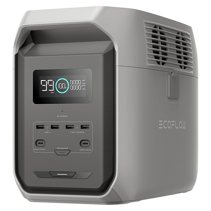 EcoFlow Powerstation Delta 3 (1 536 Wh, Silber/Schwarz) | BAUHAUS