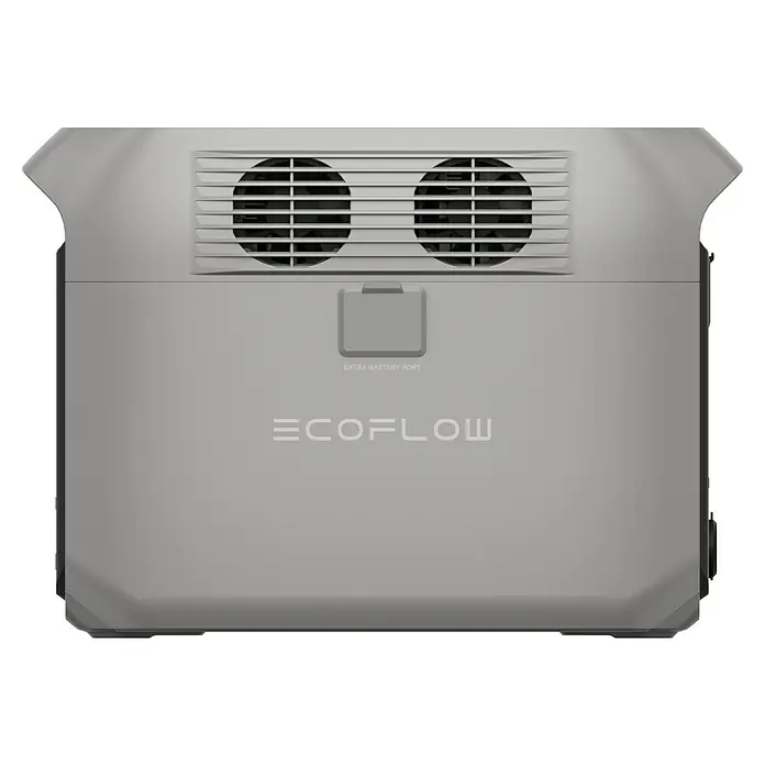 EcoFlow Powerstation Delta 3 - 0% MwSt. - 1.536 Wh, Grau - Ansicht von oben eines EcoFlow-Geräts, das für seine zuverlässige Stromversorgung und Funktionalität bekannt ist.