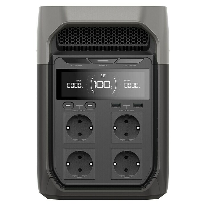 EcoFlow Powerstation Delta 3 (1 024 Wh, Silber/Schwarz) | BAUHAUS