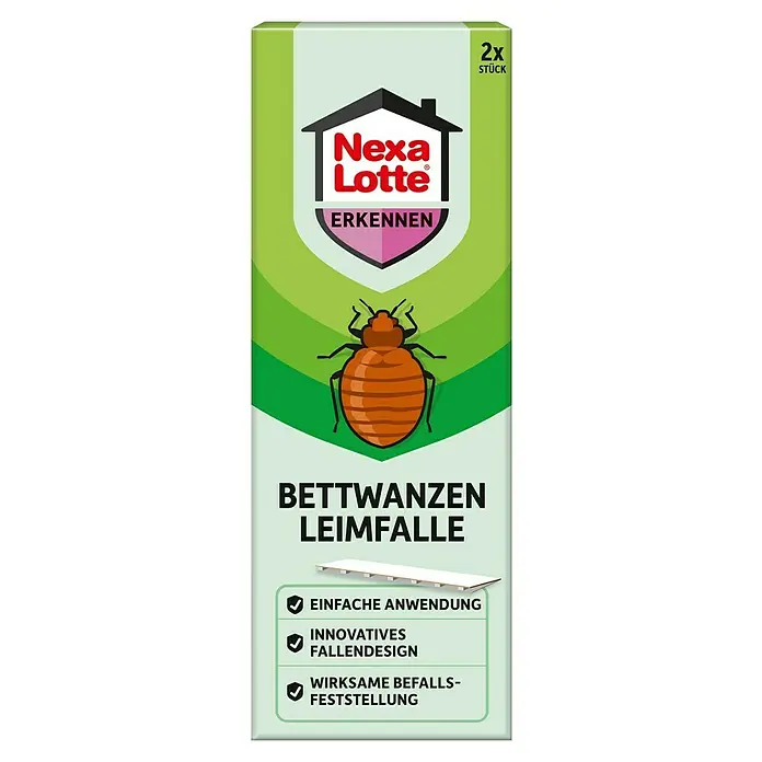 Nexa Lotte Erkennen Klebefalle Bettwanzen - 2 Stk. - Nexa Lotte Bettwanzen Leimfalle zur Erkennung von Bettwanzenbefall. Einfache Anwendung mit innovativem Fallendesign. Wirksame Feststellung.