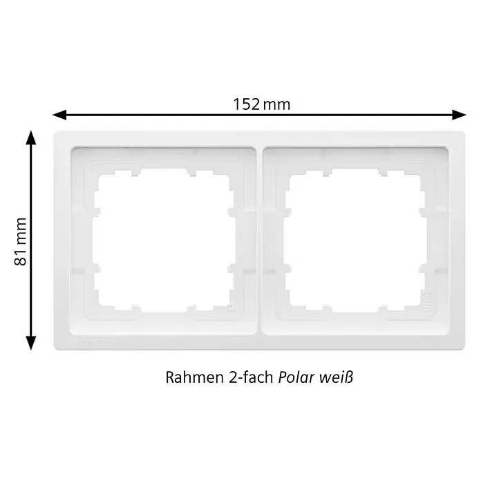 Siemens Delta Style Abdeckrahmen SIE044349 - Polar Weiß, 2-fach, Kunststoff, Schrauben - Siemens 2-fach Abdeckrahmen in Polarweiß, 152x81mm.