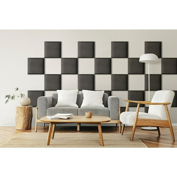 Fllow Wandpolster Velvet (Anthrazit, L x B: 30 x 30 cm) | BAUHAUS