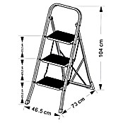 Klapptritt (3 Stufen, Arbeitshöhe: 2,7 m, Weiß)