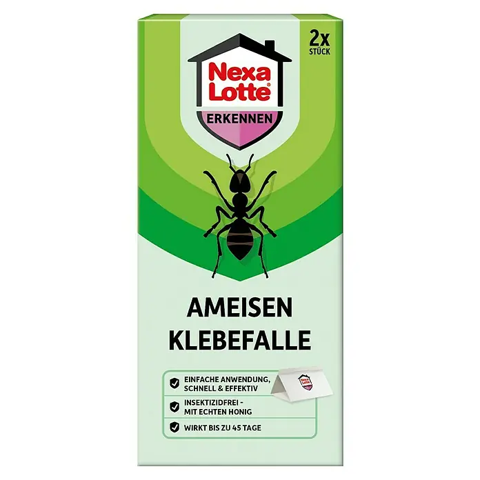 Nexa Lotte Erkennen Klebefalle Ameise - 2 Stk. - Nexa Lotte Ameisen-Klebefalle zur effektiven und insektizidfreien Bekämpfung von Ameisen. Wirkt bis zu 45 Tage und ist einfach anzuwenden.