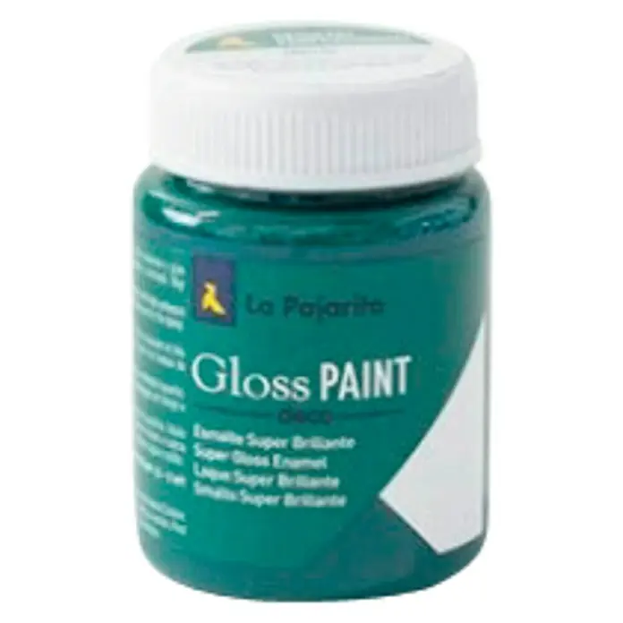 La Pajarita Pintura Gloss Paint dark green, 75 ml - Brillante - Bote de pintura de esmalte brillante La Pajarita.