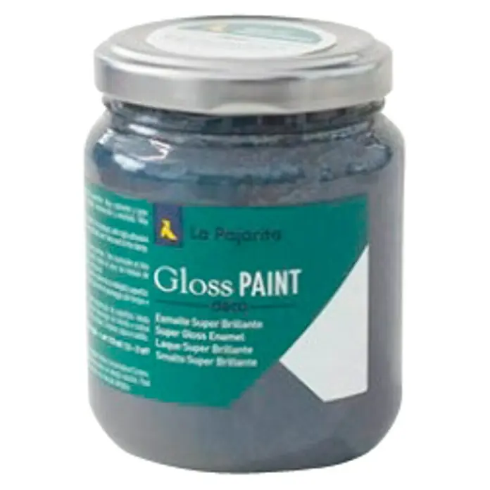 La Pajarita Pintura Gloss Paint dark iron, 175 ml - Brillante - Un bote de pintura de esmalte La Pajarita Deco, ideal para manualidades y proyectos de bricolaje, proporciona un acabado brillante.