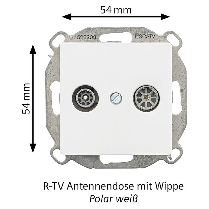 Siemens DELTA Mega Antennendose SIE044097 (Polar Weiß, Glänzend, Kunststoff, Unterputzmontage) | BAUHAUS