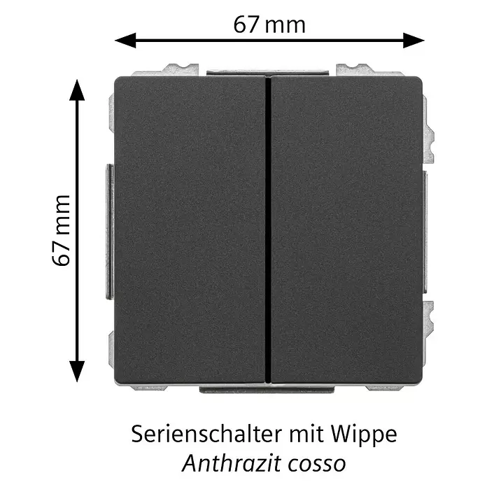 Siemens Delta Style Serienschalter SIE044363 - Anthrazit Cosso, Glänzend, Unterputzmontage, 10 A - Anthrazit Serienschalter mit Wippe.