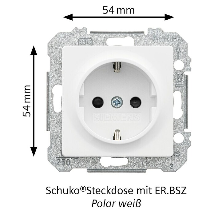 Siemens DELTA Mega Steckdose SIE044073 (Polar Weiß, Glänzend, Kunststoff, Unterputzmontage) | BAUHAUS