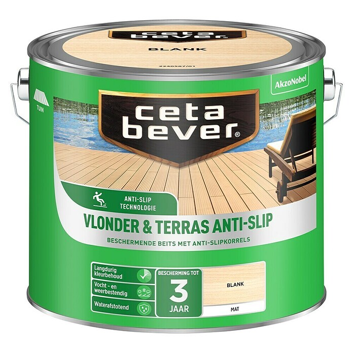 Cetabever Houtbeits Terras & Vlonder - Antislip (Kleurloos, 2,5 l, Mat) | BAUHAUS