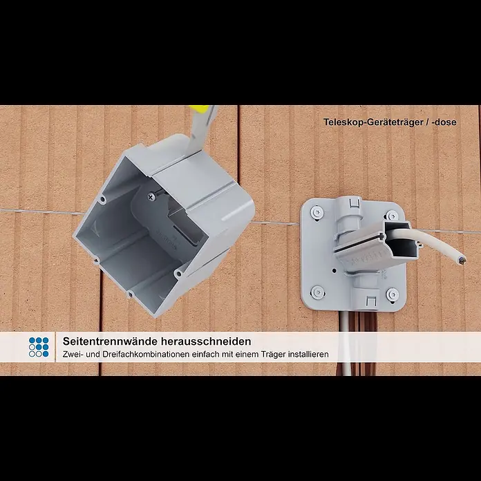 Kaiser Halter Teleskop-Gerätedose 1159-61 - B x L: 120 x 120 mm - Teleskop-Gertetrger und -dose. Stabiler Halt an Wand und Decke.