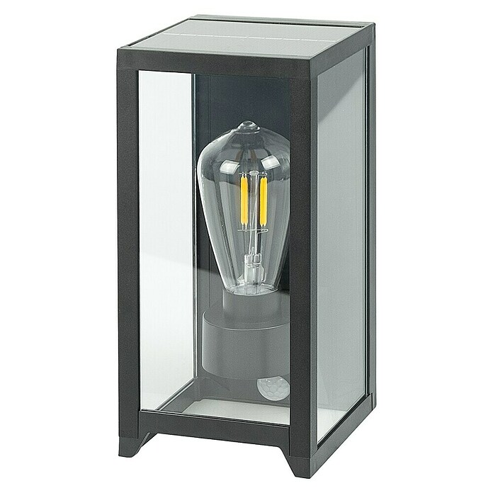 Garza Aplique solar para exterior Becquer (L x An x Al: 12 x 15 x 25 cm, Negro, IP44, 400 lm) | BAUHAUS
