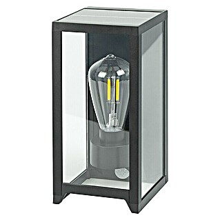 Garza Aplique solar para exterior Becquer (L x An x Al: 12 x 15 x 25 cm, Negro, IP44, 400 lm)