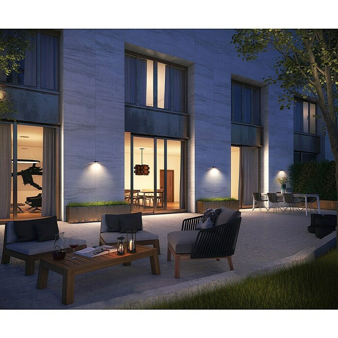 Garza Aplique solar para exterior Onix (L x An x Al: 12,1 x 15,2 x 5 cm, Negro, 1.000 lm) | BAUHAUS