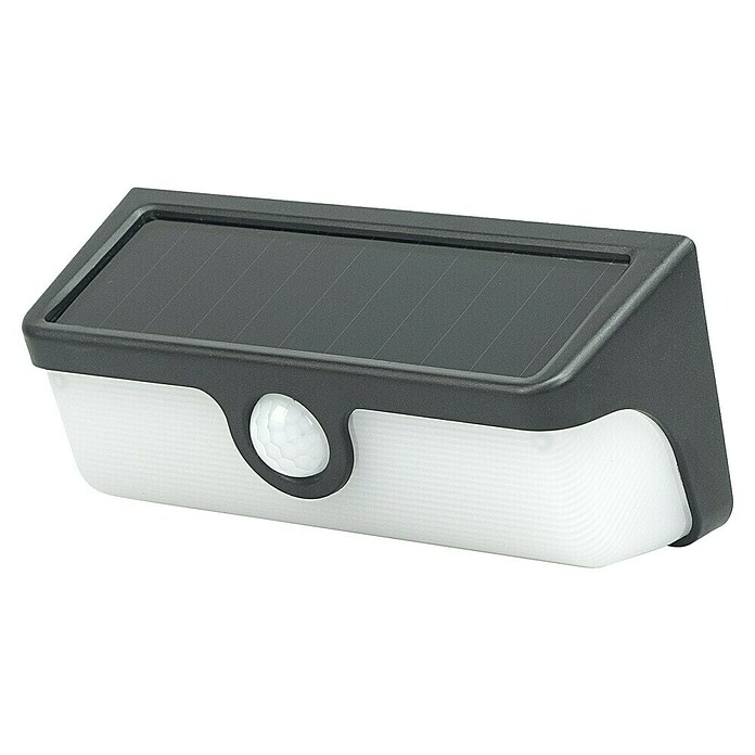 Garza Aplique solar para exterior Andros (L x An x Al: 16,8 x 7,5 x 6,1 cm, Negro, IP54, 600 lm) | BAUHAUS