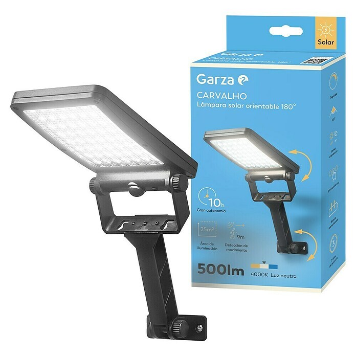 Garza Aplique solar para exterior Carvalho (L x An x Al: 33 x 11 x 4,3 cm, Negro, 500 lm) | BAUHAUS