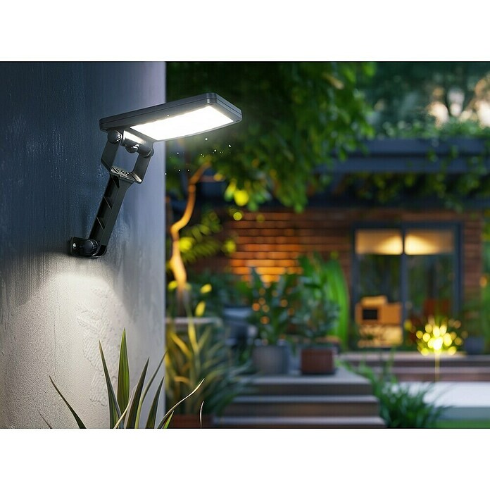 Garza Aplique solar para exterior Carvalho (L x An x Al: 33 x 11 x 4,3 cm, Negro, 500 lm) | BAUHAUS