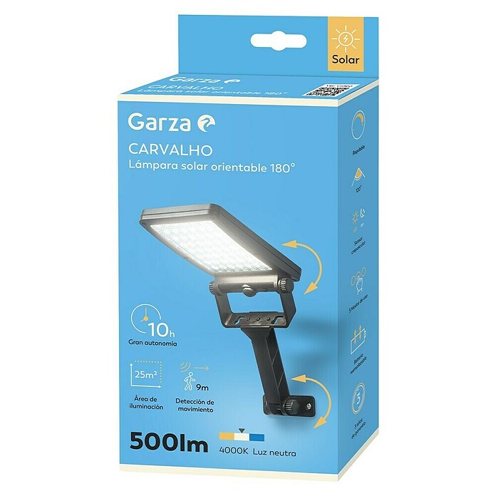 Garza Aplique solar para exterior Carvalho (L x An x Al: 33 x 11 x 4,3 cm, Negro, 500 lm) | BAUHAUS