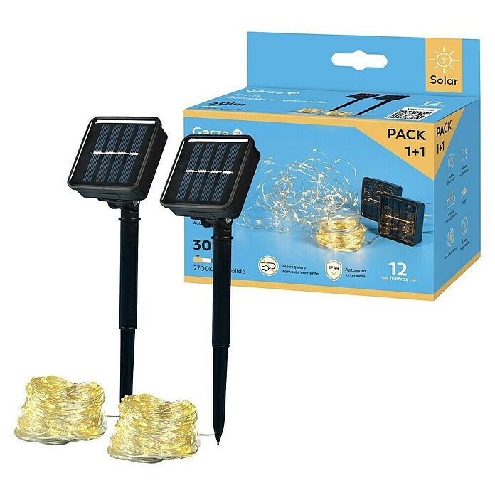 Garza Lámpara decorativa solar multipunto Cintia 1+1 (Para exterior, 6,7 cm, Blanco cálido) | BAUHAUS