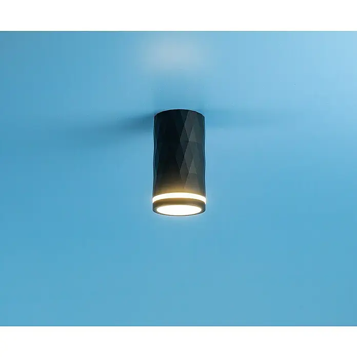Garza Foco de pared - 12 W, L x An x Al: 5,3 x 5,3 x 10,1 cm, Negro, GU10 - Elegante lámpara de techo negra con un diseño moderno y luz blanca cálida. Perfecta para una iluminación elegante en cualquier habitación.