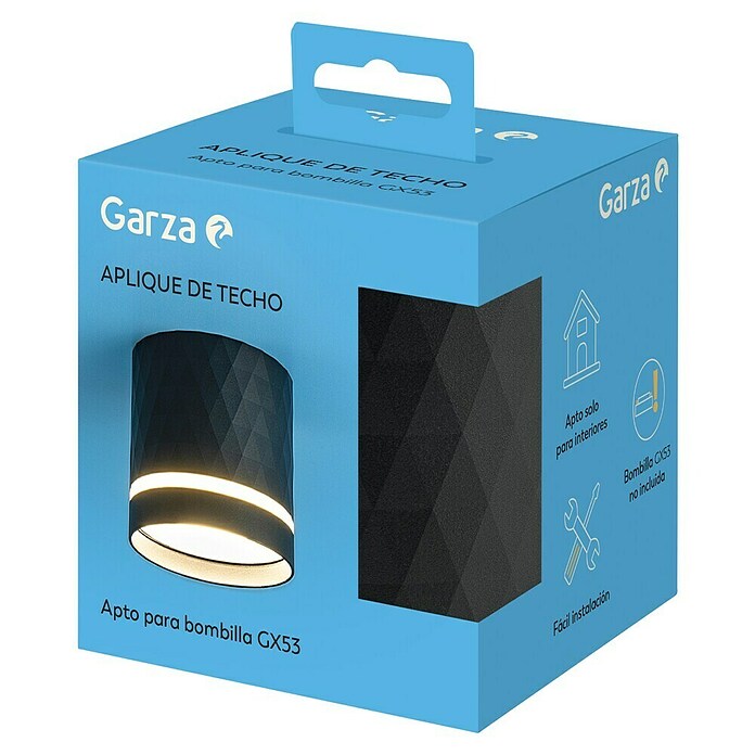 Garza Foco de pared (12 W, L x An x Al: 8,2 x 8,2 x 8,1 cm, Negro, GU10) | BAUHAUS
