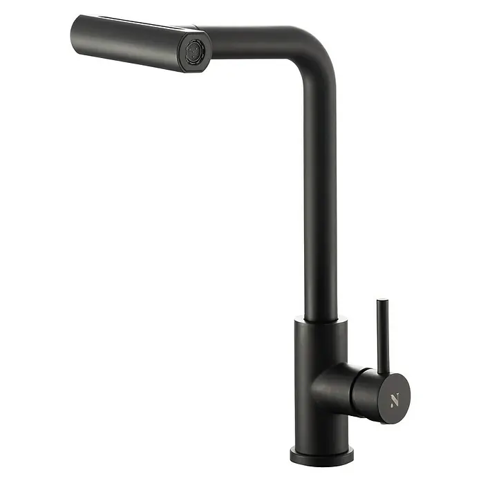 Grifo de cocina Pegaso - Negro - Elegante grifo de cocina negro con un diseño moderno. Perfecto para cocinas estilosas, que combinan funcionalidad y estética.