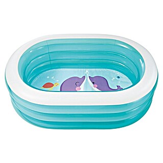 Intex Planschbecken My Sea Friends (163 x 107 x 46 cm, Vinyl, Blau,Weiß)