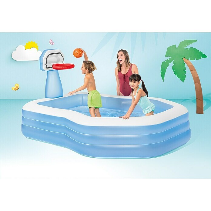 Intex Planschbecken Hoops Family (257 x 188 x 135 cm, Vinyl) | BAUHAUS