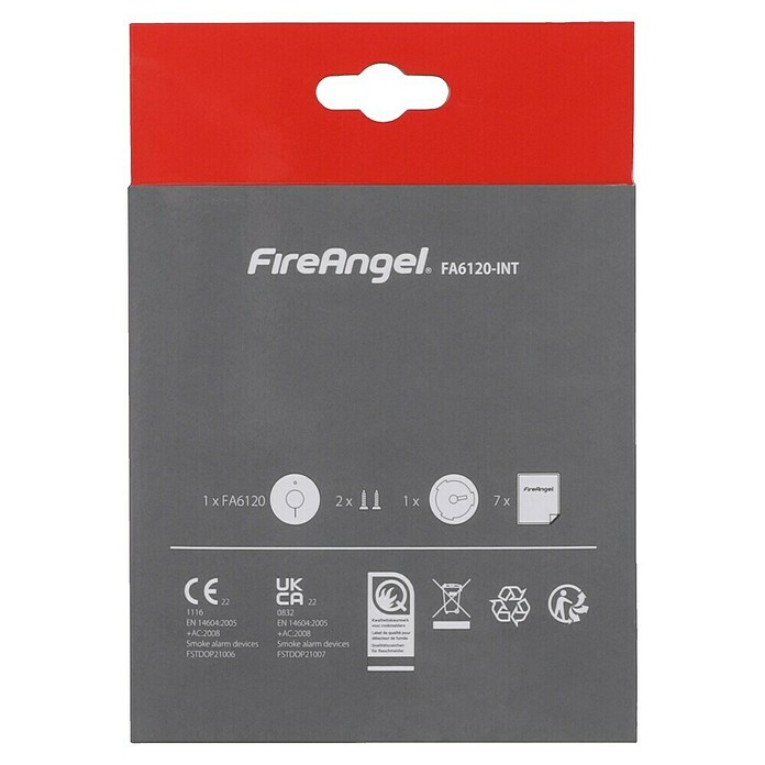 Fireangel Rookmelder FA6120-INT (Diameter: 11,8 cm, Levensduur batterij: 10 jaar, Alarmsignaal: 85 dB) | BAUHAUS