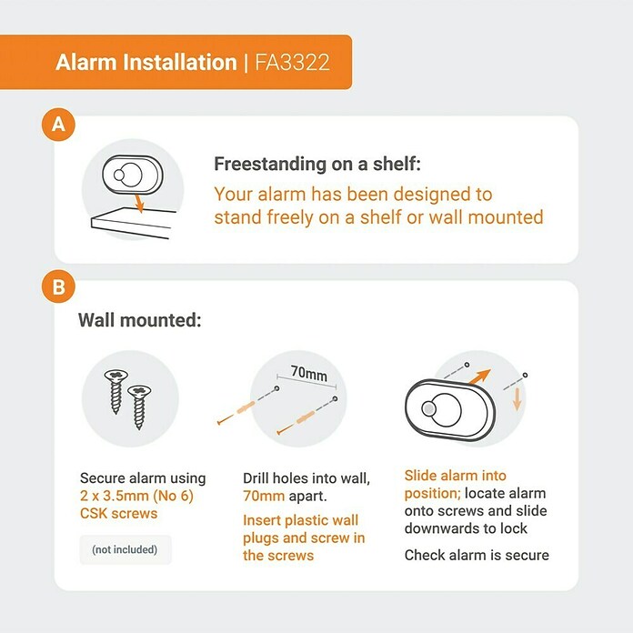 Fireangel Koolmonoxidemelder FA3322 (l x b x h: 129 x 31 x 76 mm, Levensduur batterij: 10 jaar) | BAUHAUS