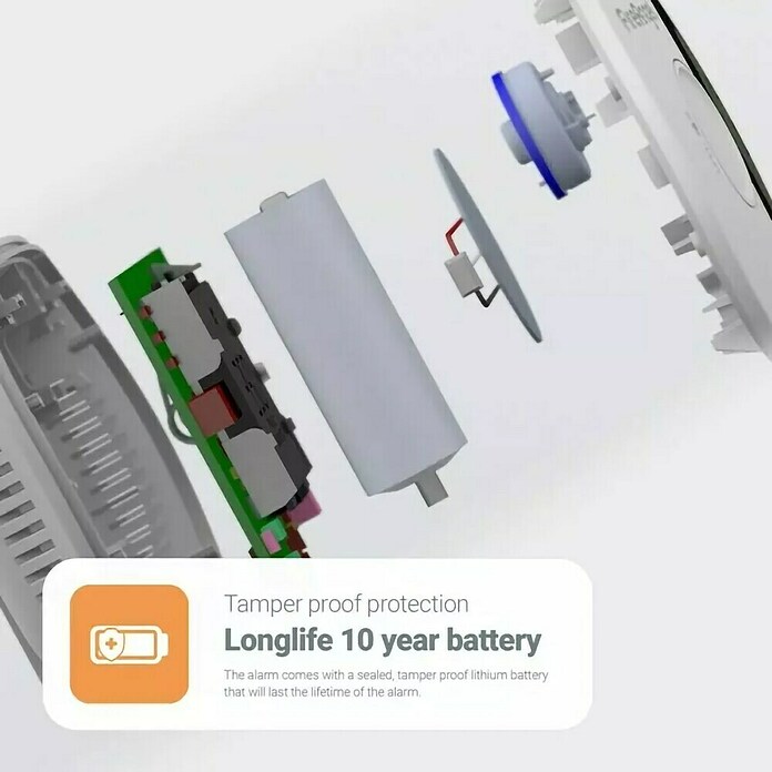 Fireangel Koolmonoxidemelder FA3322 (l x b x h: 129 x 31 x 76 mm, Levensduur batterij: 10 jaar) | BAUHAUS