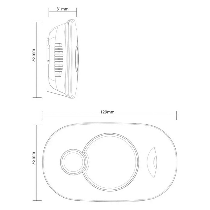 Fireangel Koolmonoxidemelder FA3322 (l x b x h: 129 x 31 x 76 mm, Levensduur batterij: 10 jaar) | BAUHAUS