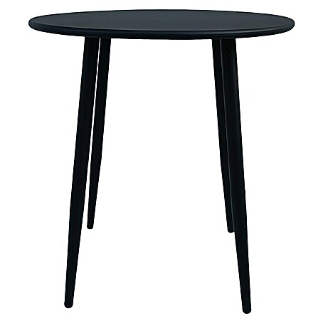 Mesa auxiliar de jardín Lunday (Ø x Al: 70 x 75 cm, Acero, Negro)