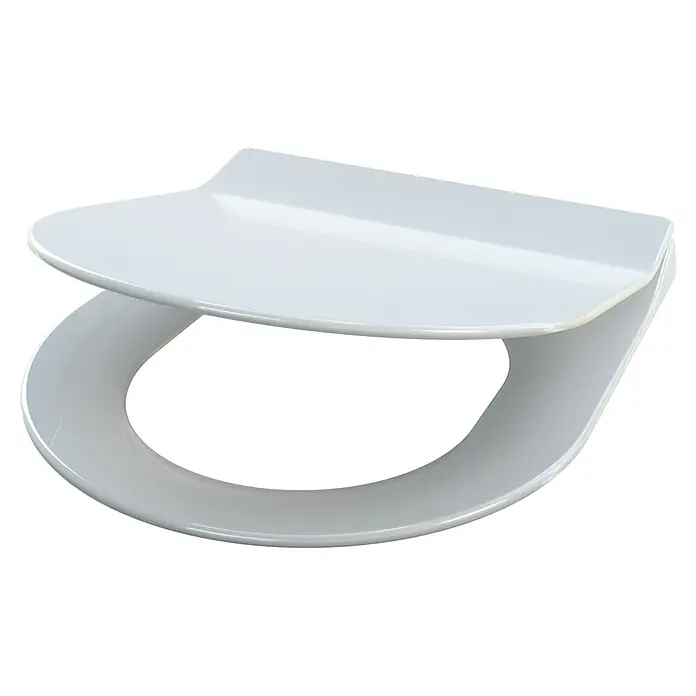 Camargue Los Angeles WC-Sitz 2.0 - Duroplast, Weiß, Mit Absenkautomatik - Weißer Toilettensitz mit modernem Design. Die glatte Oberfläche und die ungewöhnliche Form machen ihn zu einem Hingucker im Bad.