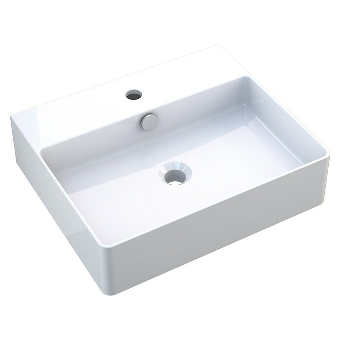 Camargue Paris Umivalnik 2.0  (Š x Do: 50,5 x 42,5 cm, Brez posebne glazure, Odprtina za armaturo: Sredina, S prelivom, Bela) | 3940 - Waschtische QM | DBBB - Keramik QM | DBB - Keramik | DB - Keramik/Wannen | D - Sanitär | BAUHAUS