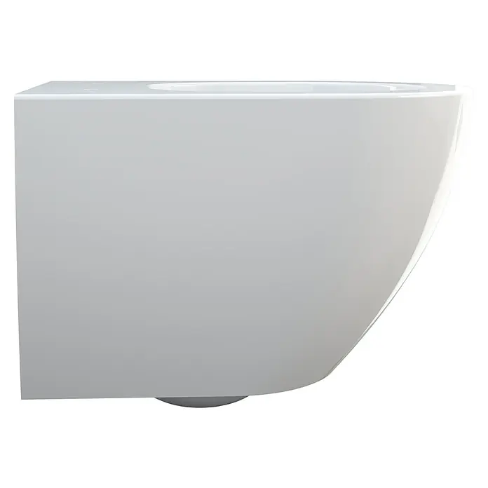 Camargue Pico Wand-WC 3.0 - Spülrandlos, Ohne Spezialglasur, Spülform: Tief, WC Abgang: Waagerecht, Weiß - Das Bild zeigt eine moderne, weiße Wandtoilette mit einem minimalistischen Design und klaren Linien, ideal für ein stilvolles Badezimmer.