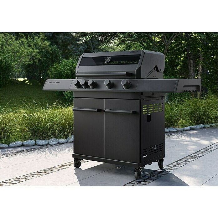 Kingstone KMS Gasgrill Cliff 4500 Beast Black Edition (Grillfläche (B x T): 72 x 45 cm, 14 kW, Anzahl Brenner: 4 Stk.) | BAUHAUS