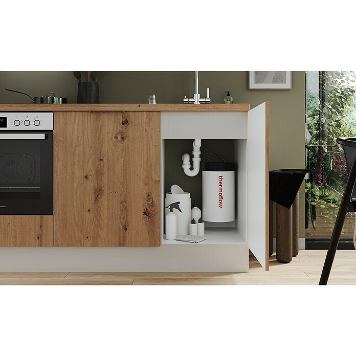 Thermoflow Onderbouwboiler plus kraan 100 R (5 l, 2.200 W, Temperatuurbereik: 35 °C tot aan het kookpunt, Armatuur rond) | BAUHAUS