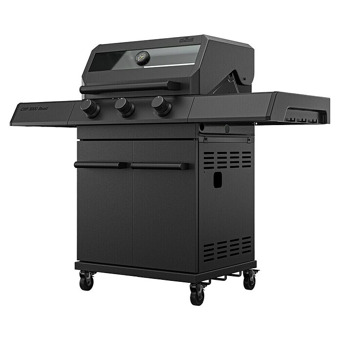 Kingstone KMS Gasgrill Cliff 3000 Beast Black Edition (Grillfläche (B x T): 61 x 45 cm, 10,5 kW, Anzahl Brenner: 3 Stk.) | BAUHAUS