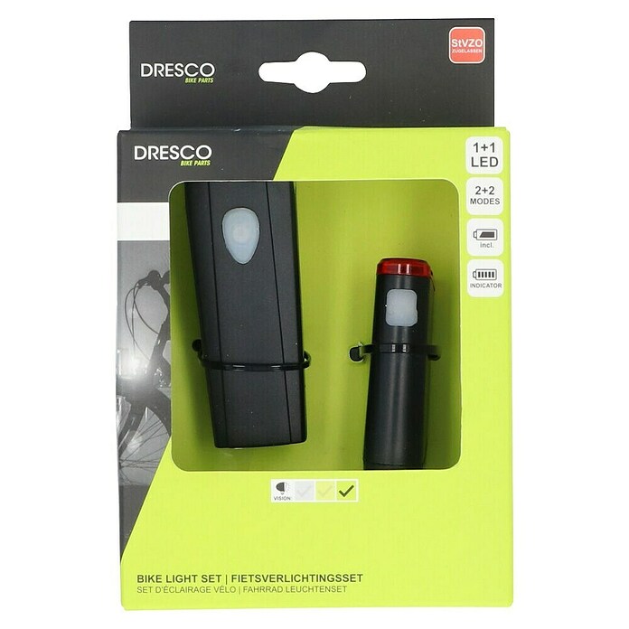 Dresco Set svjetla na baterijsko napajanje  (Prikladno za: Bicikle, 2 Kom.) | BAUHAUS