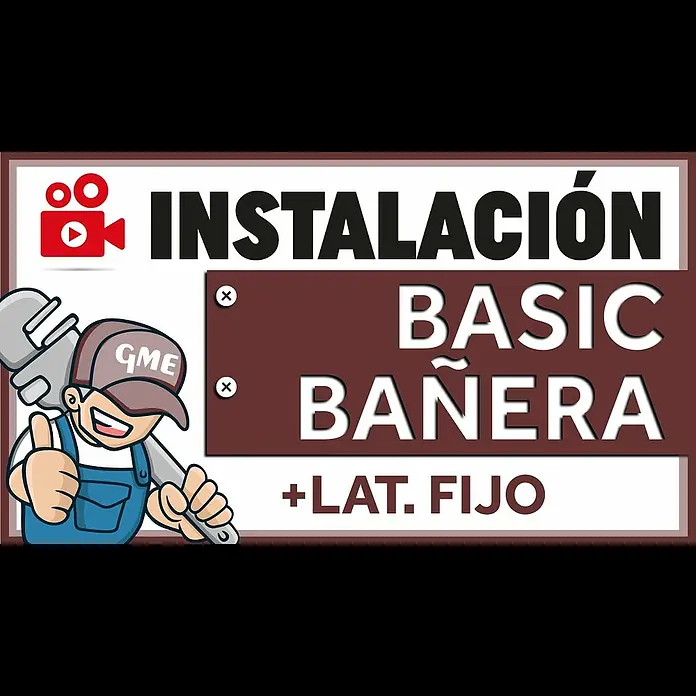 GME Mampara para bañera Basic Spazio - An x Al: 160 x 150 cm, Vidrio serigrafiado, Oro - INSTALACIN BASIC BAERA FRONTAL+LAT  FIJO