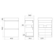 Conjunto de mueble de baño Osaka Slim (45 cm, Negro/Nogal, 2 pzs.) | BAUHAUS