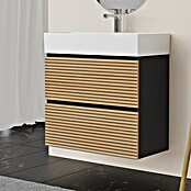 Artysan Conjunto de mueble de baño Osaka Slim (Ancho: 70 cm, Negro/Nogal, 3 pzs.) | BAUHAUS