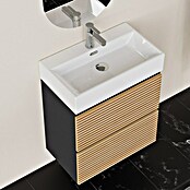 Conjunto de mueble de baño Osaka Slim (60 cm, Negro/Nogal, 2 pzs.) | BAUHAUS