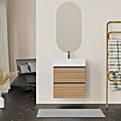 Conjunto de mueble de baño Osaka Slim (60 cm, Negro/Nogal, 2 pzs.) | BAUHAUS