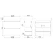 Conjunto de mueble de baño Osaka Slim (60 cm, Negro/Nogal, 2 pzs.) | BAUHAUS
