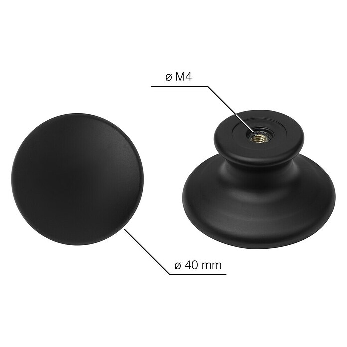 Walteco Ručkica za namještaj Seol  (Promjer: 40 mm, Plastika) | BAUHAUS