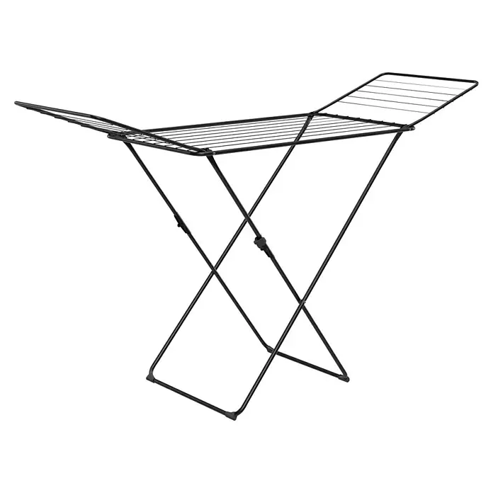 Gimi Flügel-Wäscheständer Glory - Länge Wäscheleine: 18 m, L x B x H: 180 x 55 x 93 cm, Anthrazit - Wäscheständer aus Metall mit ausklappbaren Flügeln zum Trocknen von Kleidung. Die Trockenfläche bietet Platz für eine große Wäscheladung.